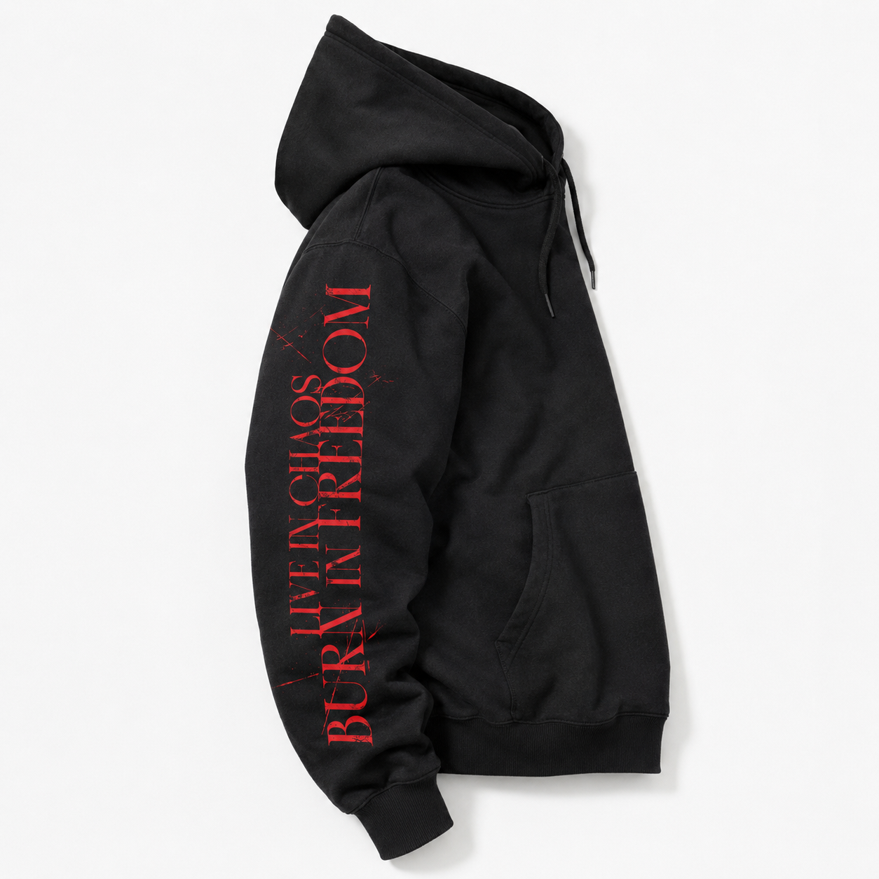 HOODIE. -  Io Pan - LIVE IN CHAOS / BURN IN FREEDOM